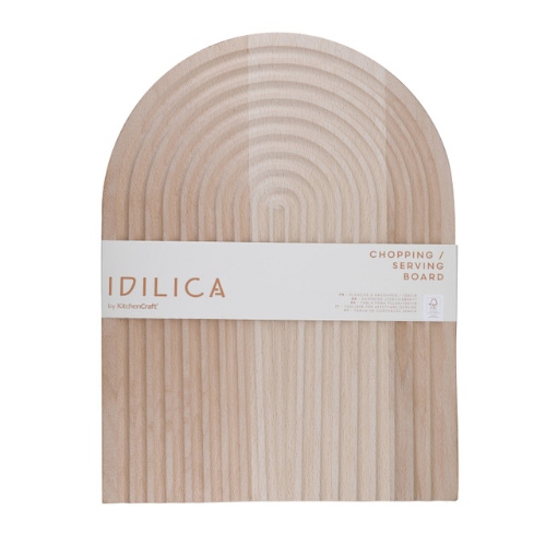 KitchenCraft Idilica Reversible Beech Wood Chopping / Serving Board, Sleeved