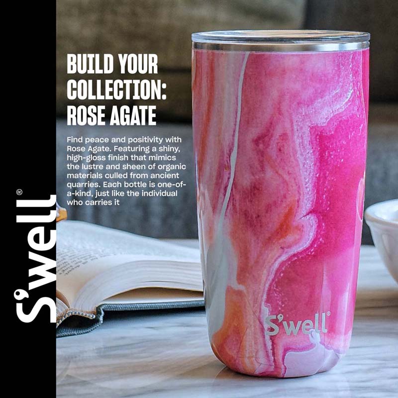 Thermosbeker - Agaat Roze - Koffiebeker - 530ml - Tumbler - Herbruikbaar - S'Well | Rose Agate