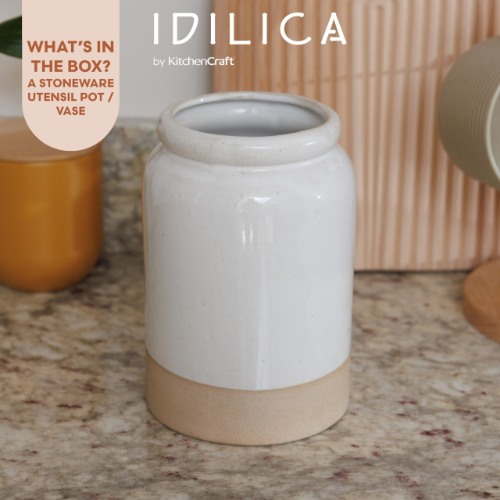KitchenCraft Idilica Stoneware Utensil Holder / Planter, Tagged