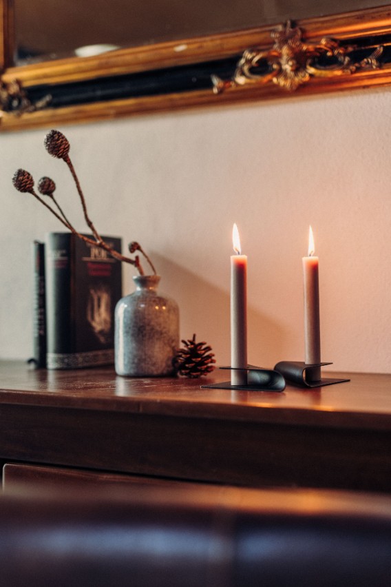 Kaarsenhouder RVS, Zwart - Höfats | Square Candle