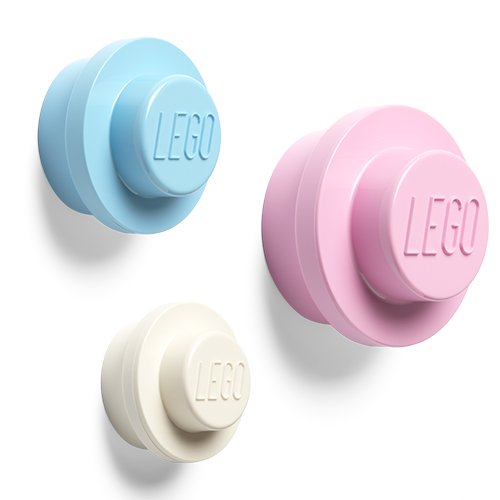 Wandhaken set van 3, Pastel - LEGO