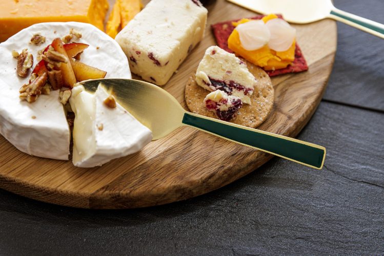 Kaasmessen, Set van 3 Stuks, RVS, Goud, Smaragdgroen Emaille Handvat, 15.5 CM - Artesà