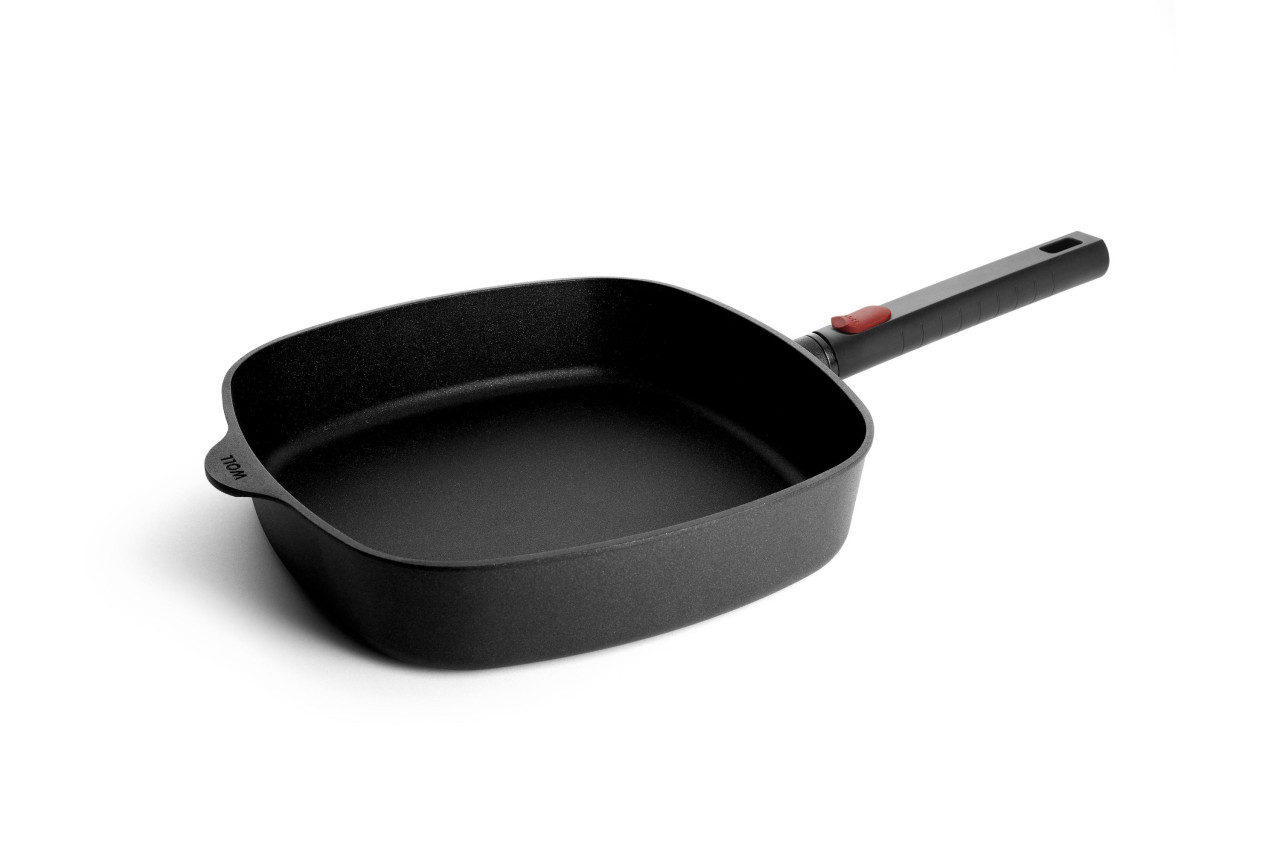 Hapjespan, Vierkant, 28 x 28 cm, 3.5 L, Gerecycled Aluminium, QXR Non Stick, Inductie - Woll | EcoLogic QXR