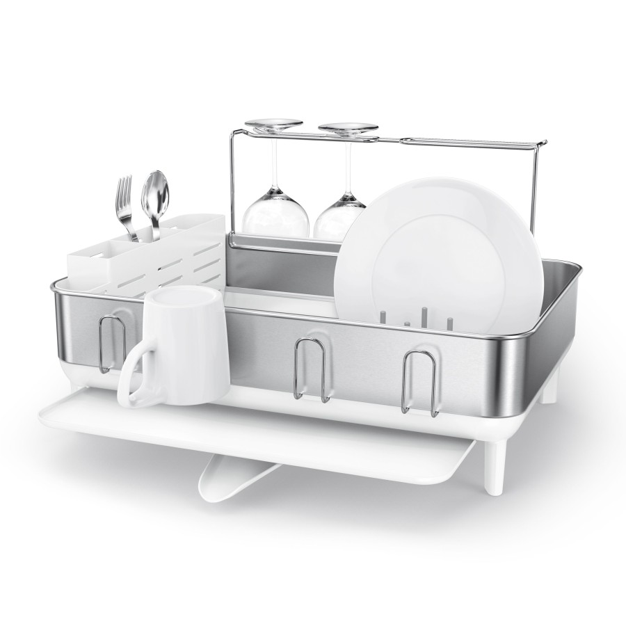 Afdruiprek met Stalen Frame, Groot, Wit - Simplehuman