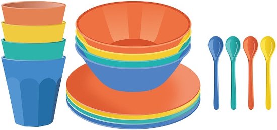 Serviesset, 16 Delig, 4 Personen, Strong Lollipop, Organic Bio-Circular - Koziol | Nora