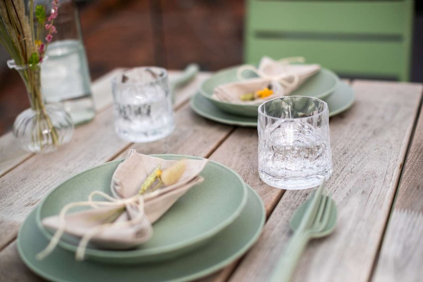 Reisbestek, Bestekset van 3 Stuks, Medium, Mes, Vork, Lepel, Natuur Koraal, Organic Bio-Circular - Koziol | Klikk