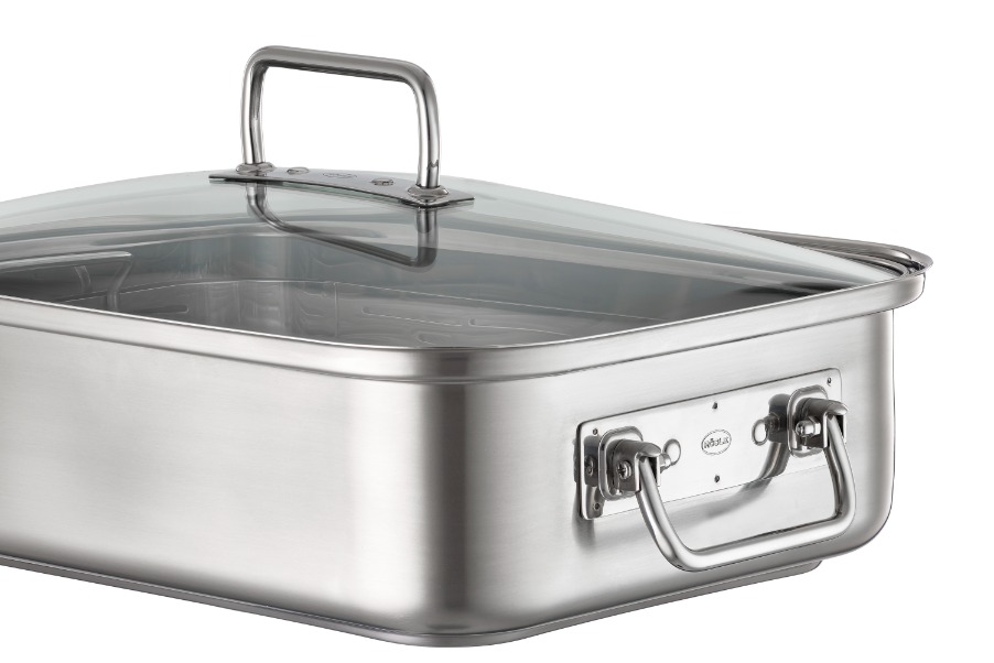 Braadpan met Deksel en Rooster, Rechthoekig, 38 x 28 cm - Rösle | Expertiso