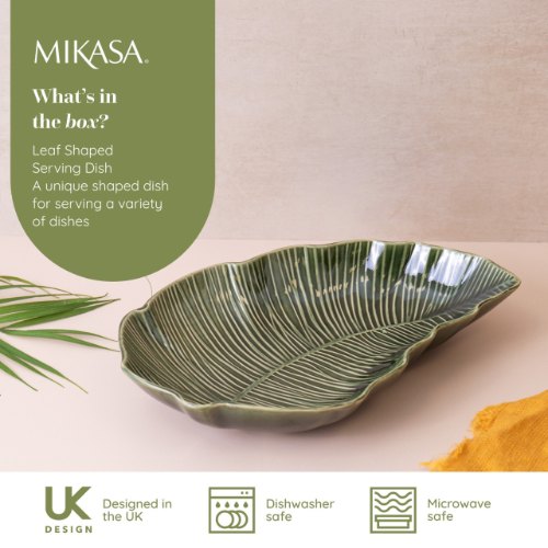 Mikasa Jardin Stoneware Leaf Serving Dish, 30cm, Gift boxed