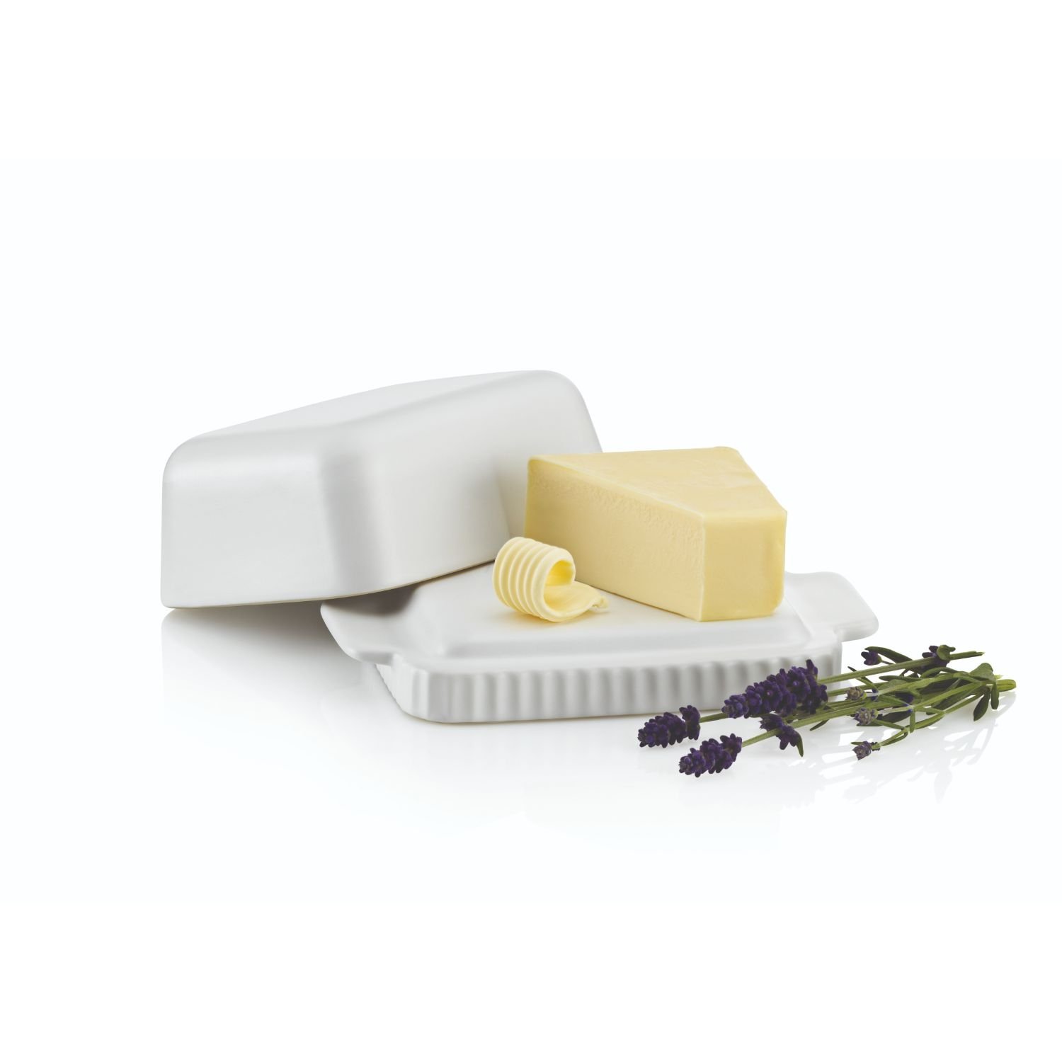 Botervloot Keramiek Wit, 17,5 cm x 11,5 cm x 7,5 cm - Kela | Maila