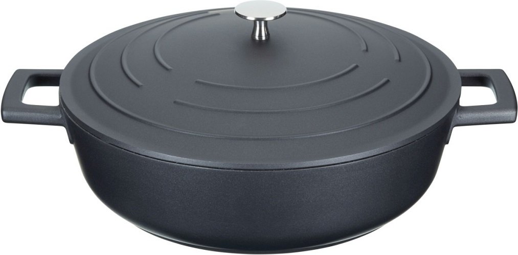 Braadpan Laag - 28cm, 4 Liter  - Gietaluminium - MasterClass