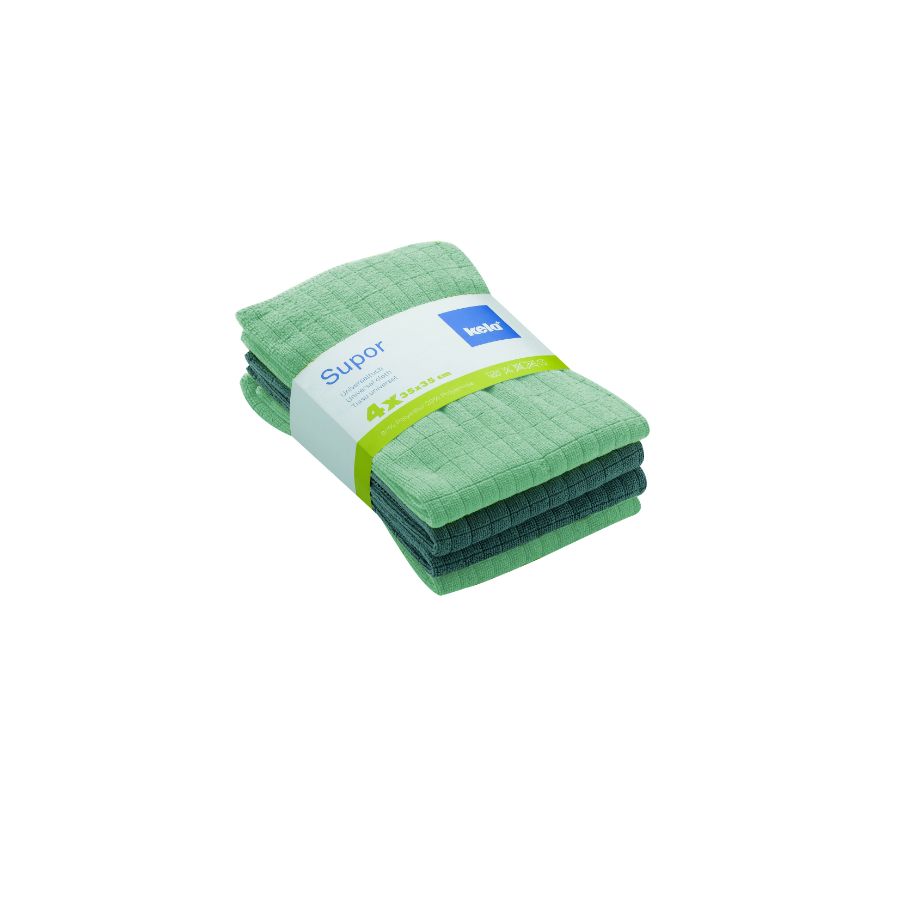 Microvezeldoekjes, set van 4, mintgroen - Kela | Supor