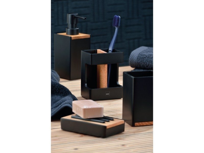Tandenborstelhouder, Hout, Zwart - Kela | Cube
