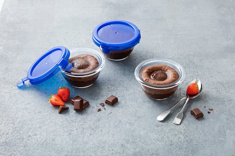 Cook & Go Ronde Schaal Met Deksel - Set van 5 Stuks - Blauw - Pyrex