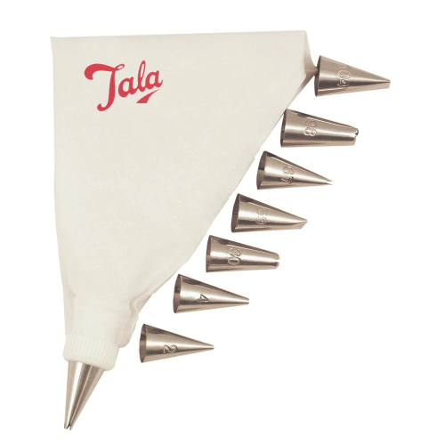 Spuitzak, 8 Spuitmondjes, RVS, Wit - Tala 