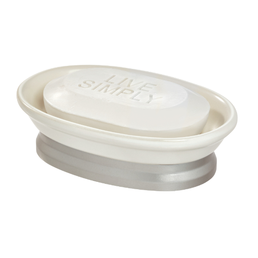 Zeepblokhouder, Keramiek/Kunststof, Wit - iDesign | Bexley