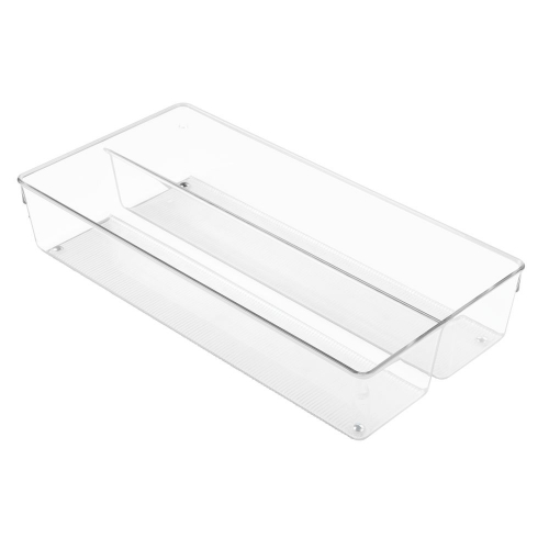 Lade Organizer, 2 Vakken, 40.6 x 20.3 x 7.6 cm, Kunststof, Transparant - iDesign | Linus