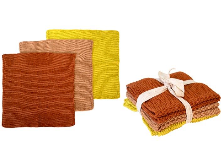 Duurzame Vaatdoeken, Set van 3, Terracotta - Ladelle | Eco Knitted