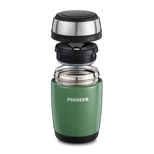 Vacuum Thermos Voedselcontainer 0,38L - Metallic Groen - Pioneer