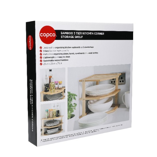 Keukenkast Organiser, Hoek, 3 Treden, Bamboe - Copco